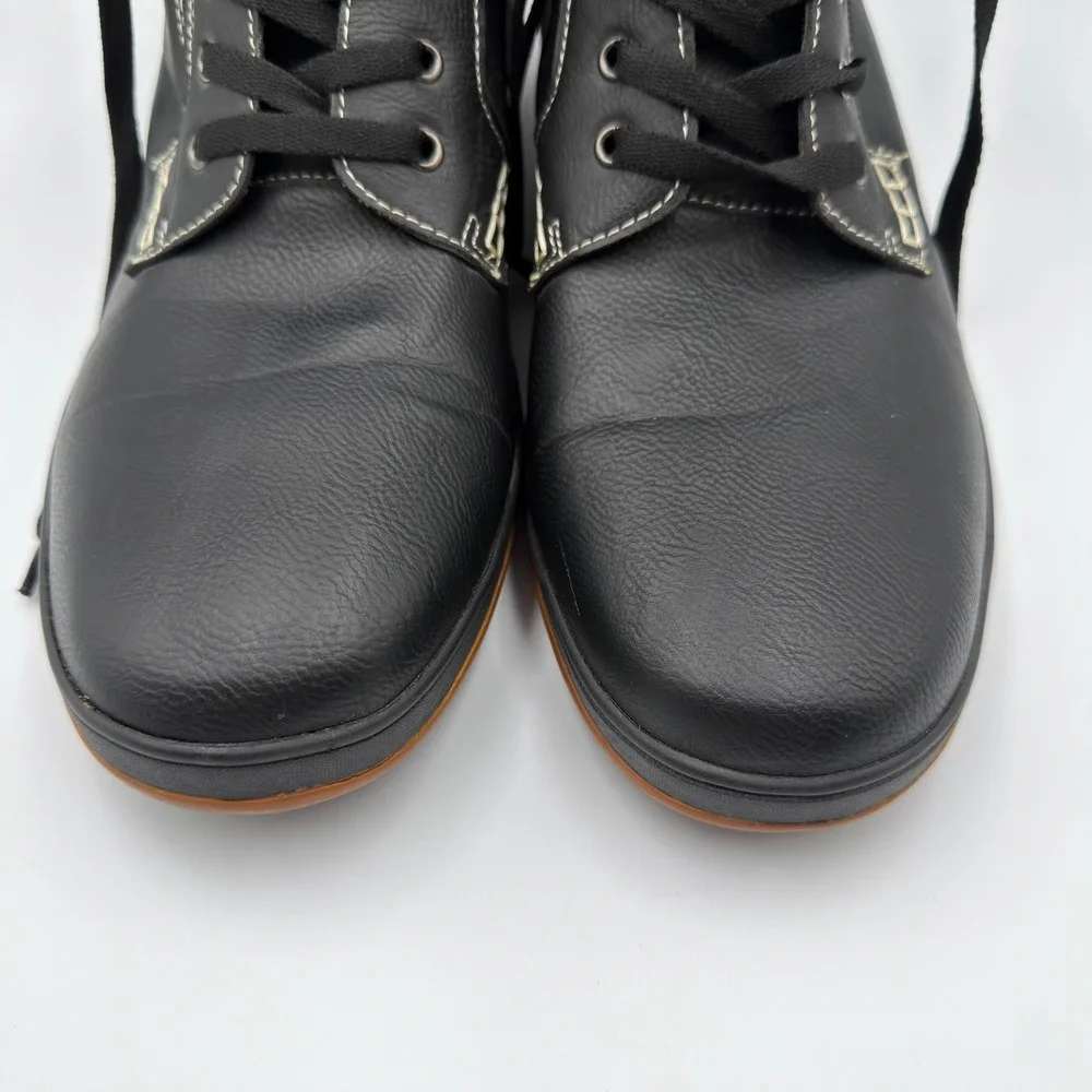 Carlos by Carlos Santana Solo Mens Black Faux Leather Plaid Boots Size 11